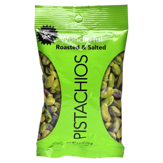 Wonderful Pistachios, Roasted & Salted, No Shells, 2.5 oz (70 g) - Image 1