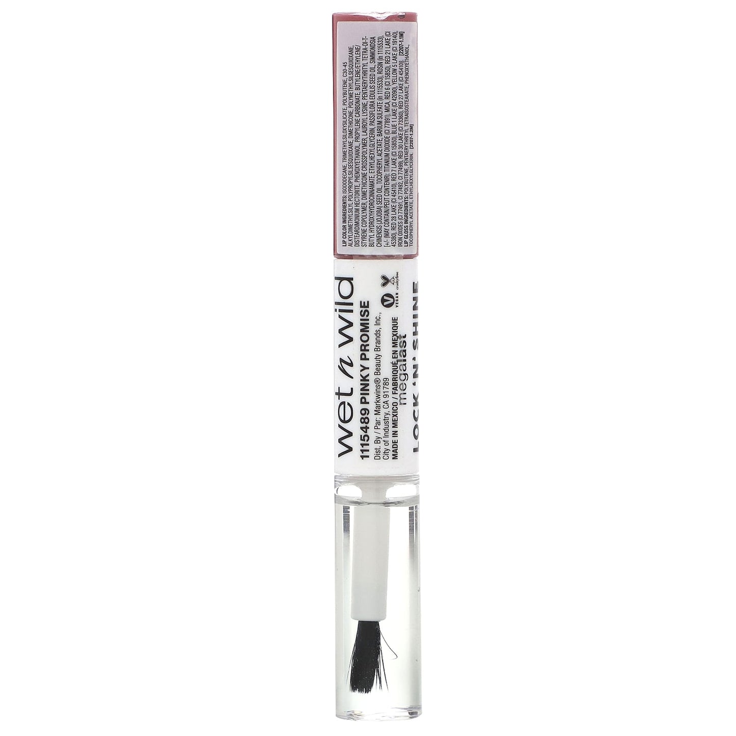 wet n wild, MegaLast, Lock 'N' Shine, Lip Color + Gloss, 1115489 Pinky Promise, 0.26 fl oz (8 ml) - Image 2