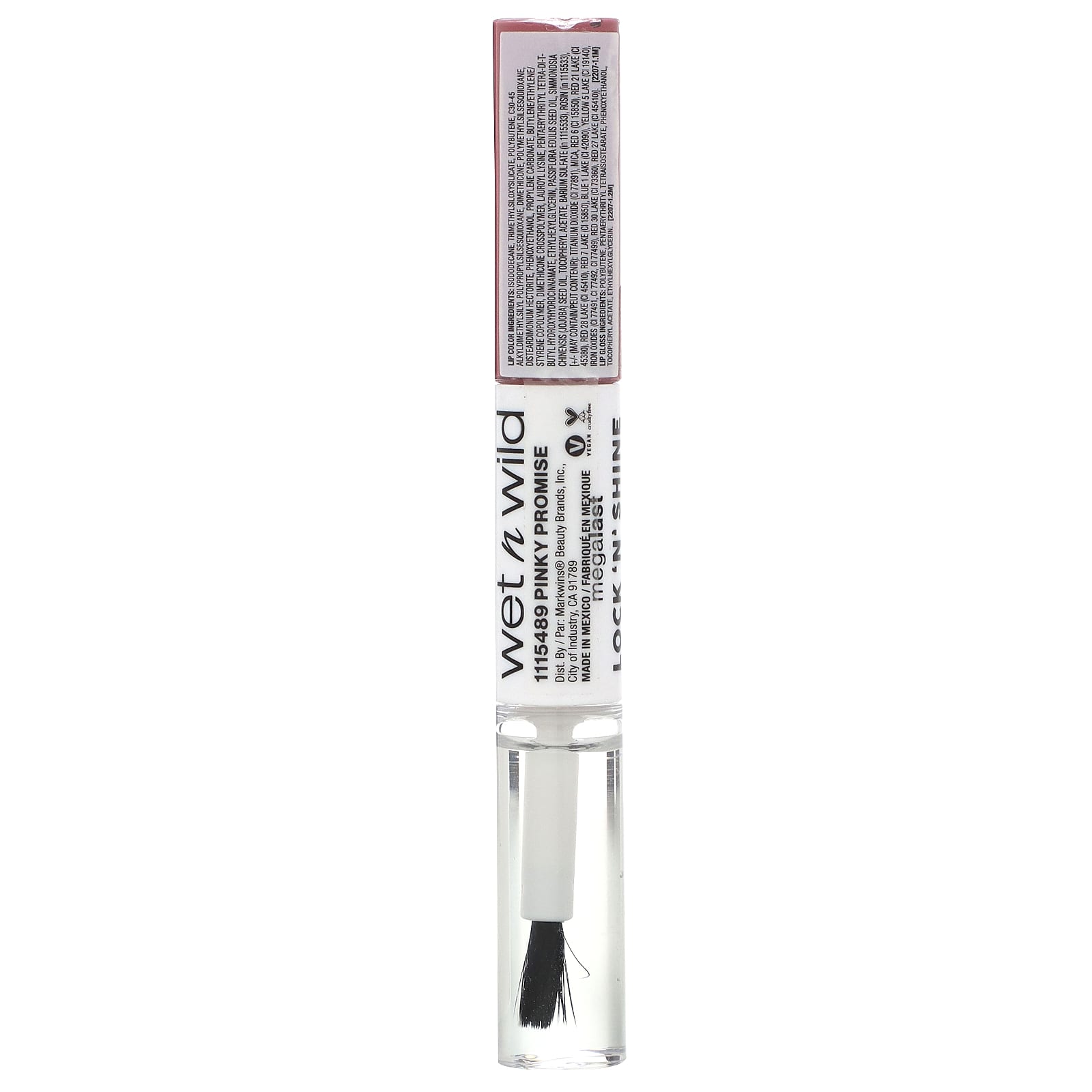wet n wild, MegaLast, Lock 'N' Shine, Lip Color + Gloss, 1115489 Pinky Promise, 0.26 fl oz (8 ml) - Image 2