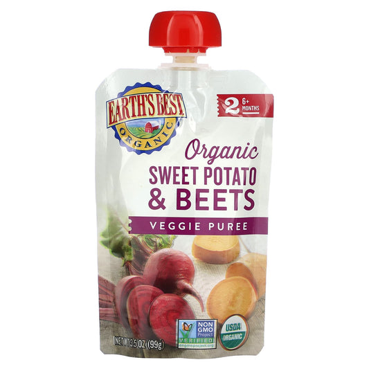Organic Baby Food Puree for Earth's Best, Sweet Potato & Beets - Image 1