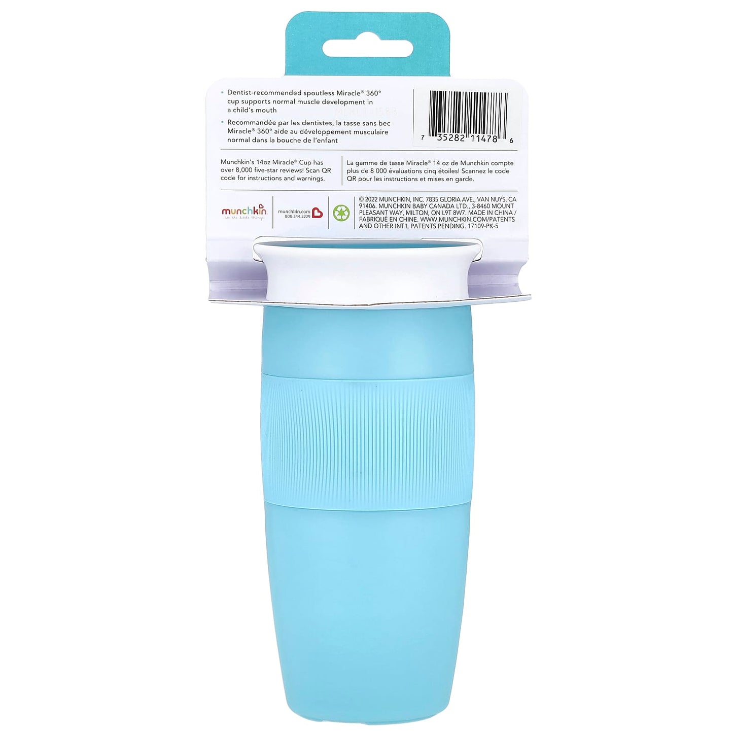 Munchkin, Miracle® 360° Cup, 18 Months+, Light Blue, 14 oz (414 ml) - Image 2