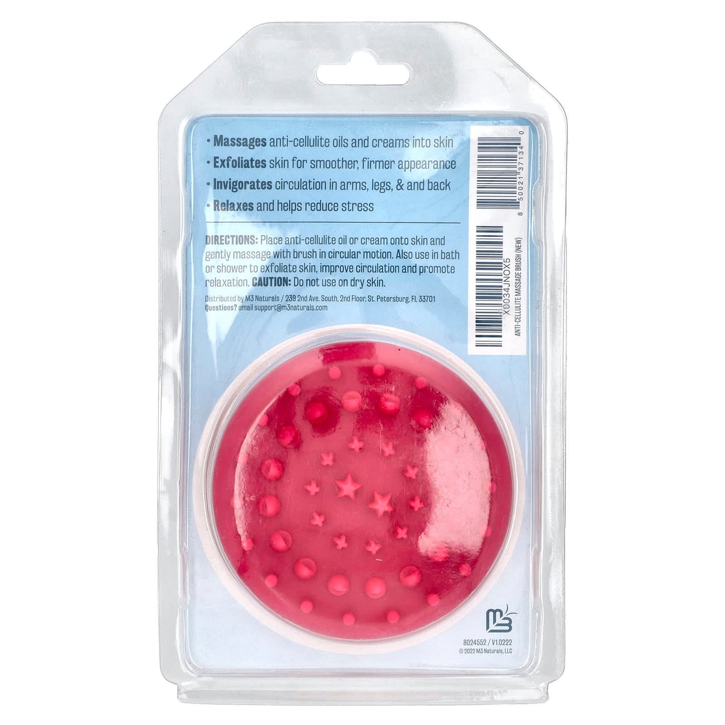 M3 Naturals, Anti-Cellulite Massage Brush, 1 Silicone Brush - Image 2