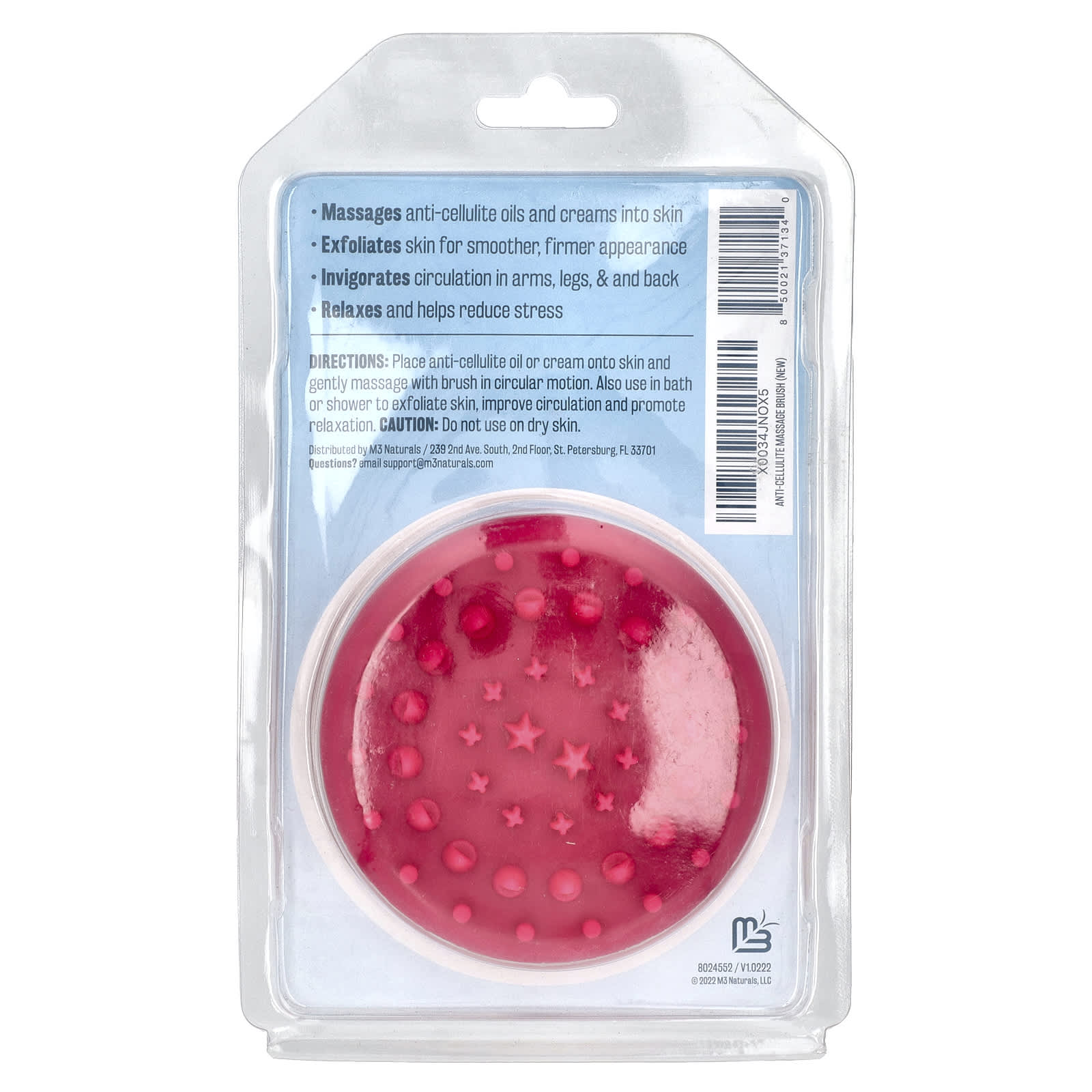 M3 Naturals, Anti-Cellulite Massage Brush, 1 Silicone Brush - Image 2