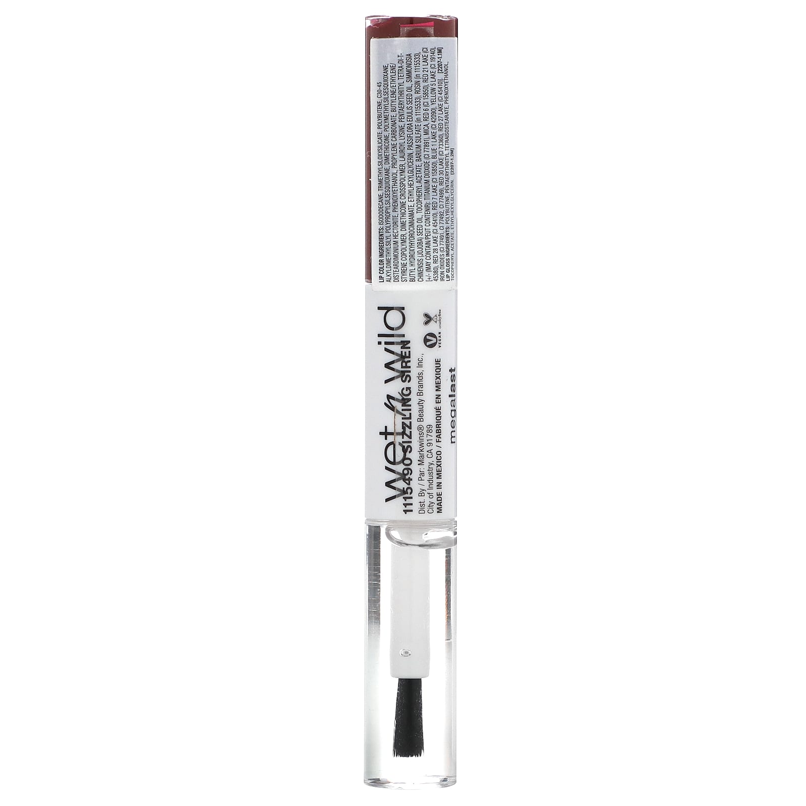 wet n wild, Megalast, Lock 'N' Shine, Lip Color + Gloss, 115490 Sizzling Siren, 0.26 fl oz (8 ml) - Image 2