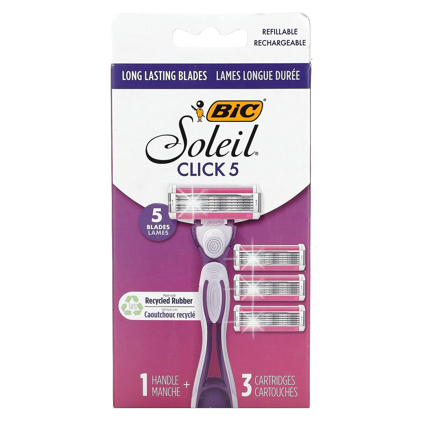 BIC Soleil Click 5 Refillable Shaver for Smooth, Long-Lasting Cuts - Image 1