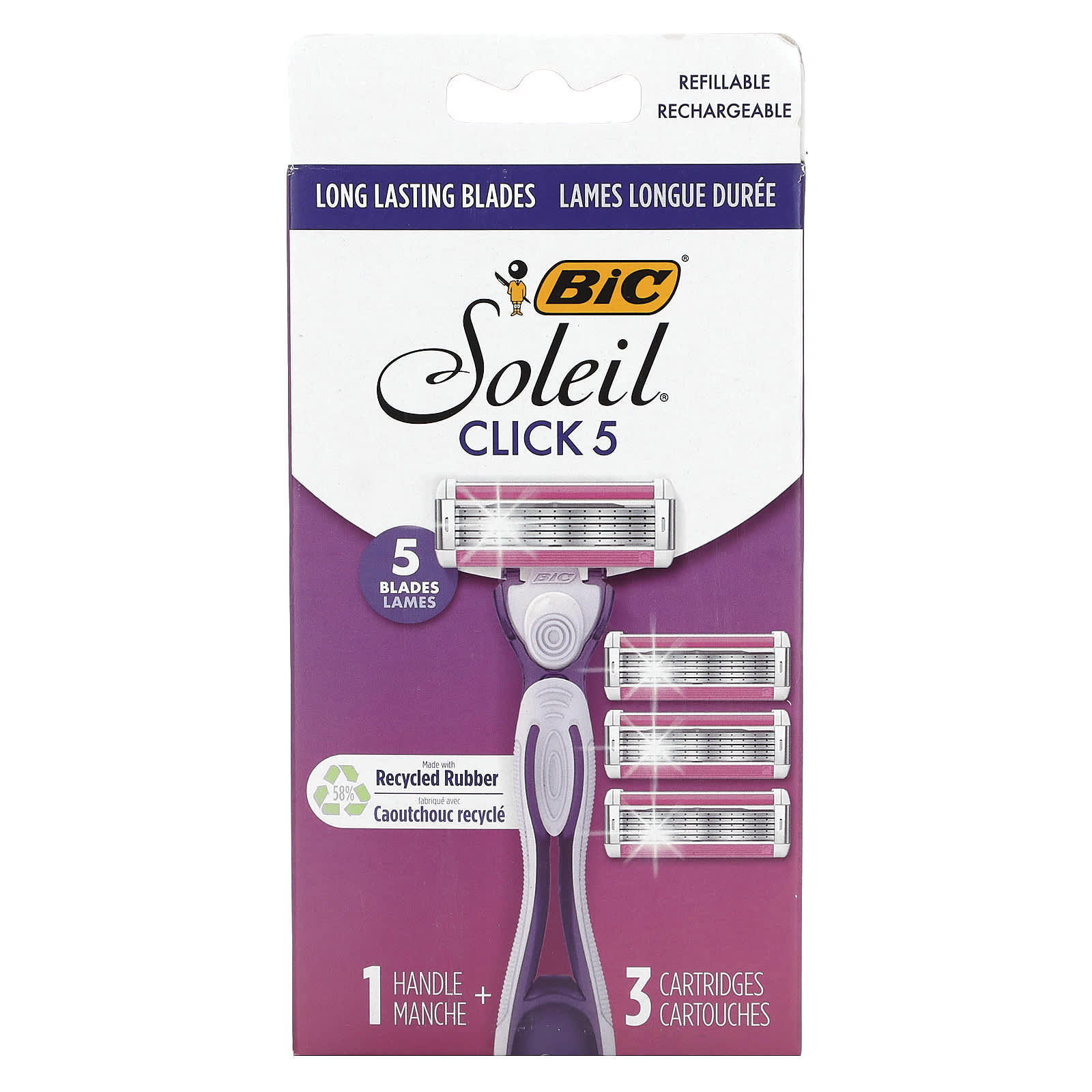 BIC Soleil Click 5 Refillable Shaver for Smooth, Long-Lasting Cuts - Image 1