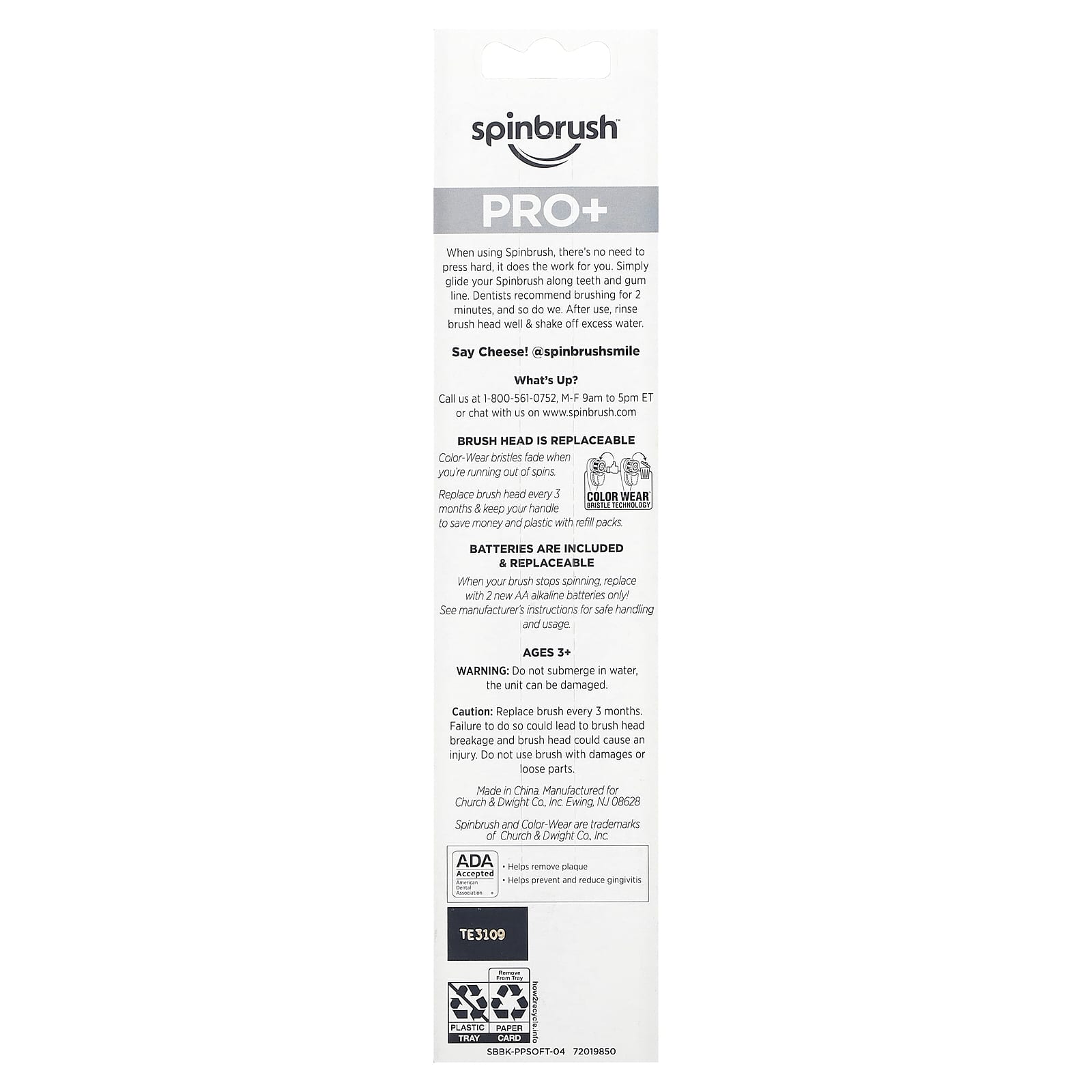 Spinbrush, Pro+ Extra White, Powered Toothbrush, Soft, 1 Toothbrush - Image 2