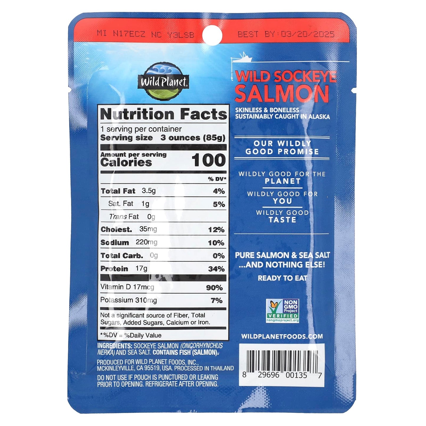 Wild Planet, Wild Sockeye Salmon, 3 oz (85 g) - Image 2