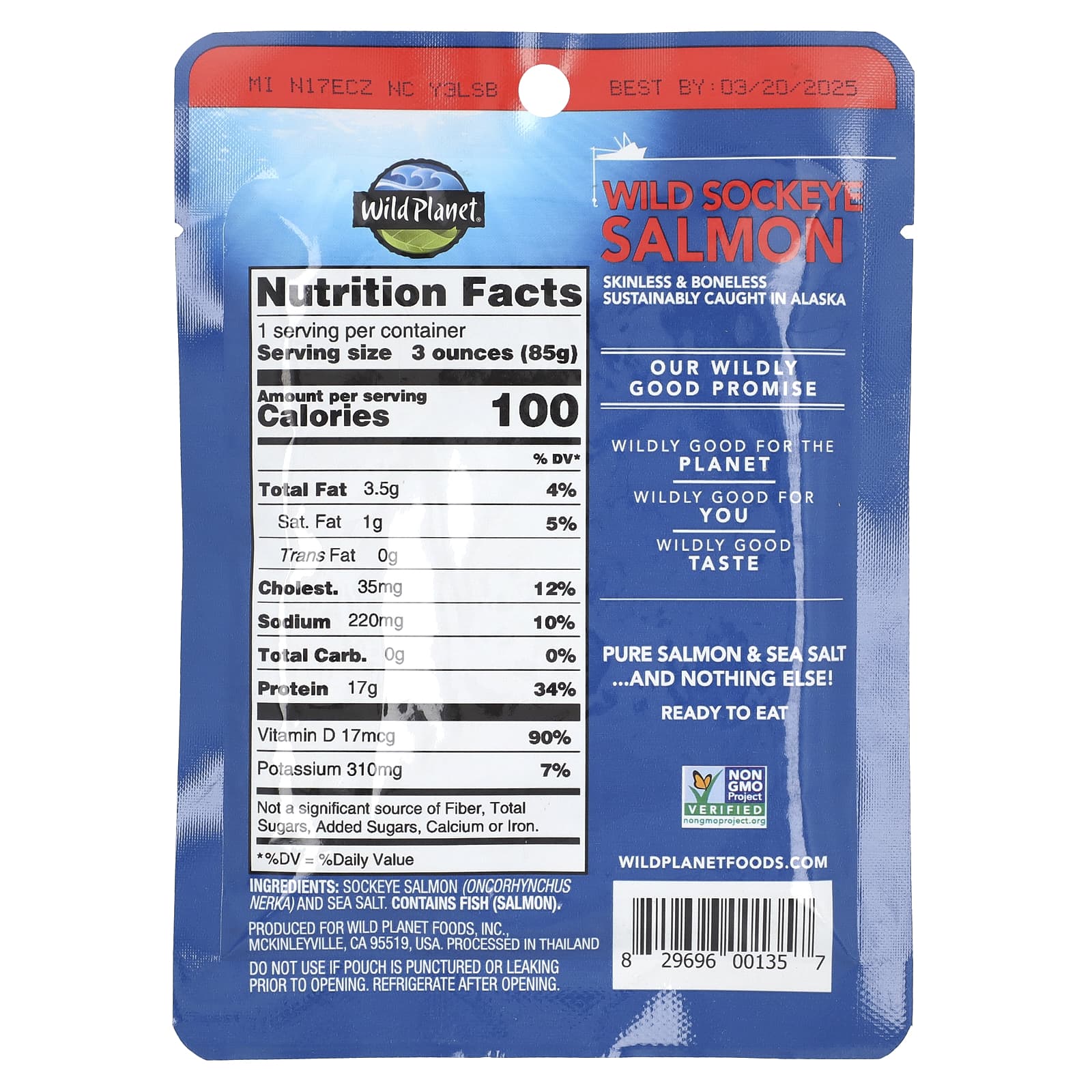 Wild Planet, Wild Sockeye Salmon, 3 oz (85 g) - Image 2