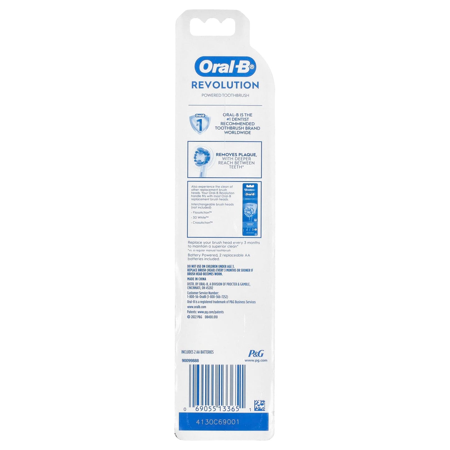 Oral-B, Battery Powered Toothbrush, Revolution, 1 Toothbrush - Image 2