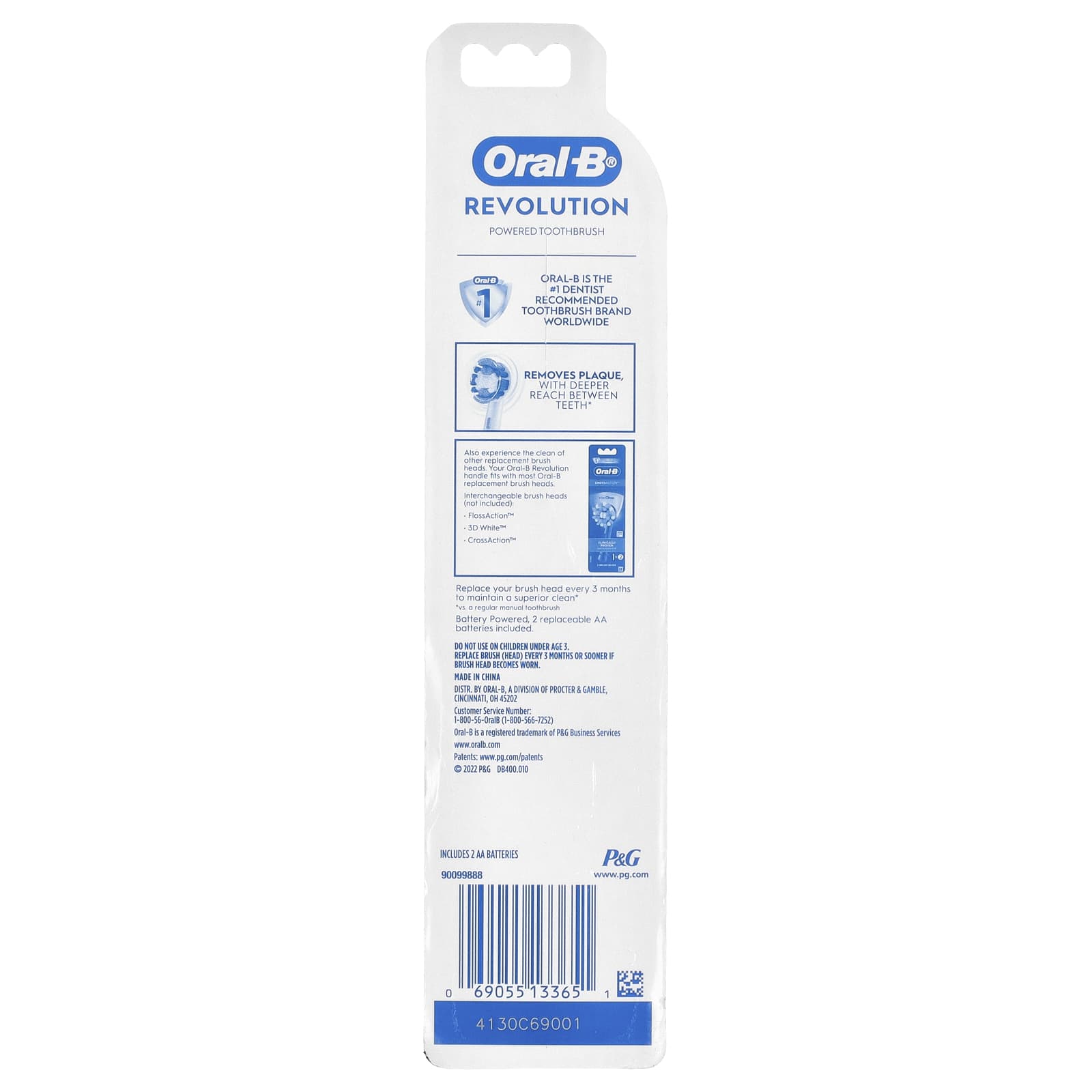 Oral-B, Battery Powered Toothbrush, Revolution, 1 Toothbrush - Image 2
