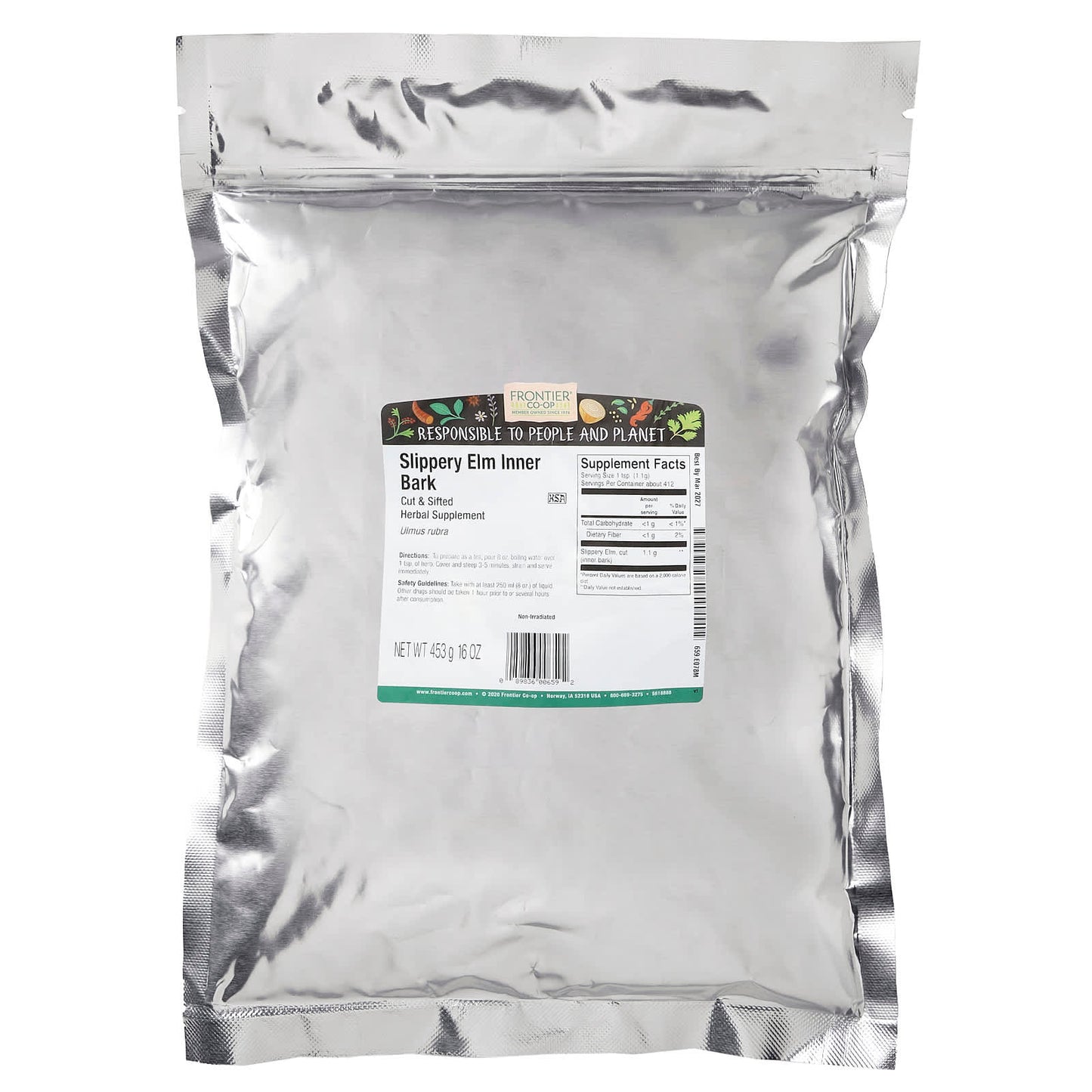 Frontier Co-op Slippery Elm Inner Bark Tea, 16 oz - Soothing Herbal Supplement - Image 2