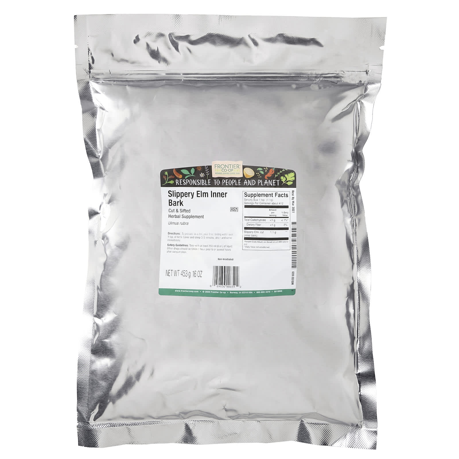 Frontier Co-op Slippery Elm Inner Bark Tea, 16 oz - Soothing Herbal Supplement - Image 2