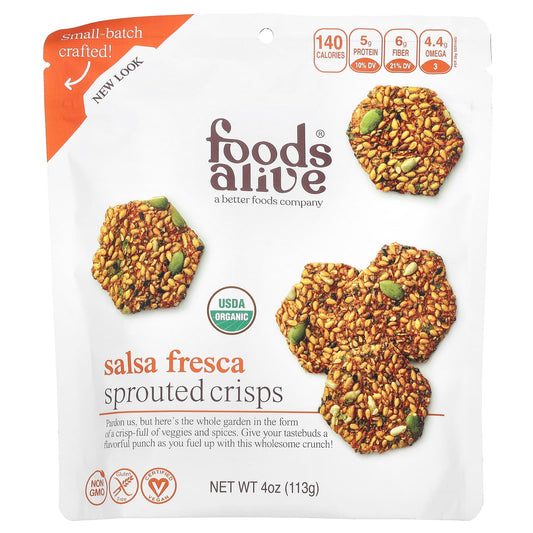 Vegan Sprouted Salsa Fresca Crisps by Foods Alive, USDA Organic - Image 1