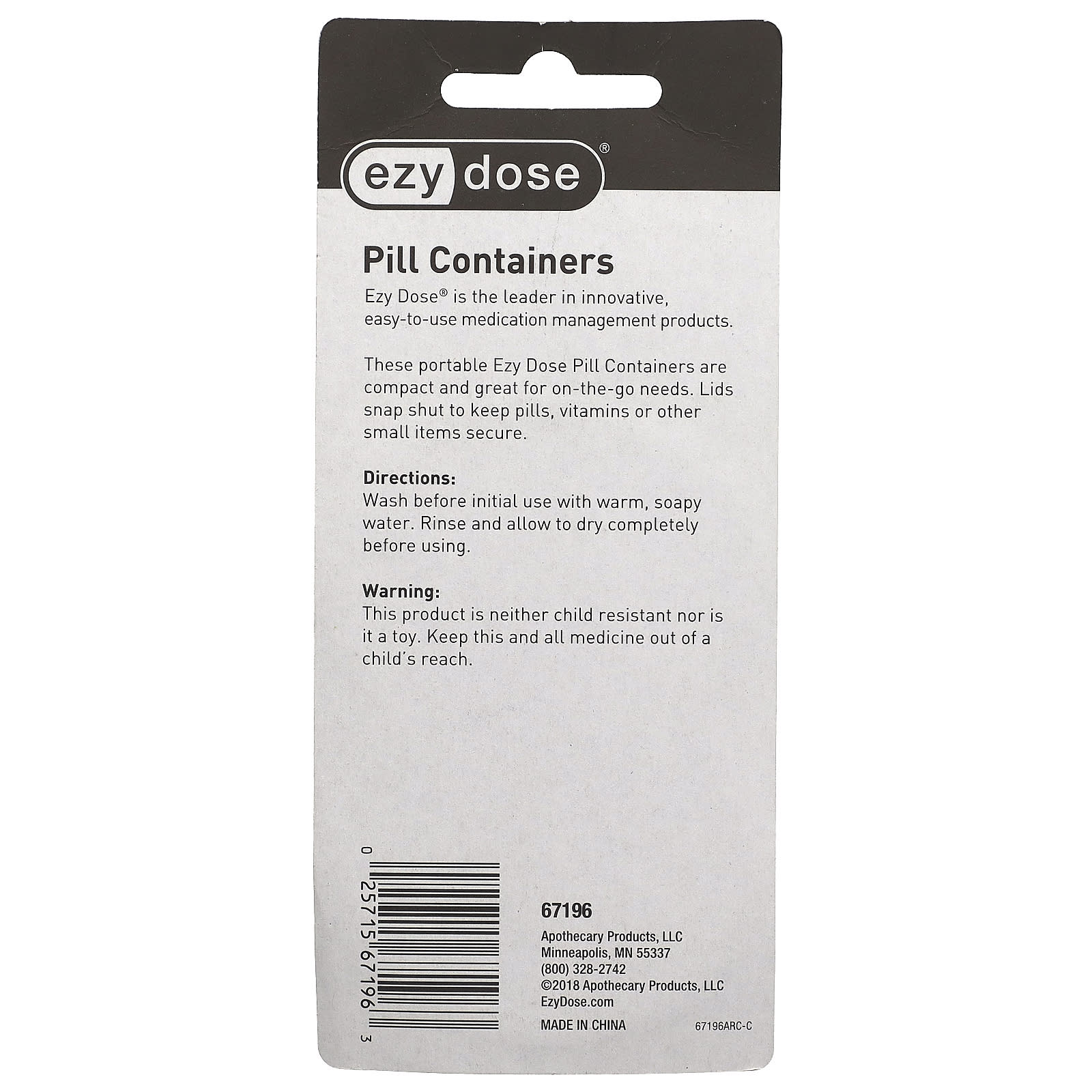 Portable Medication Containers by Ezy Dose, 2 Count - Image 2