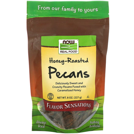 NOW Foods, Real Food, Honey Roasted Pecans, 8 oz (227 g) - Image 1