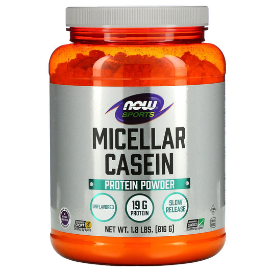 NOW Foods, Sports, Micellar Casein Protein Powder, Unflavored, 1.8 lbs (816 g) - Image 1