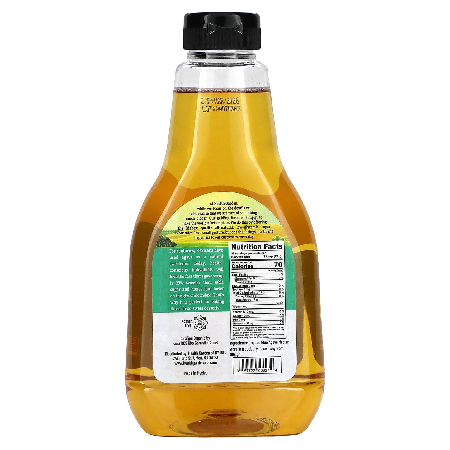Natural Low-Glycemic Blue Agave Sweetener by Health Garden - Image 2