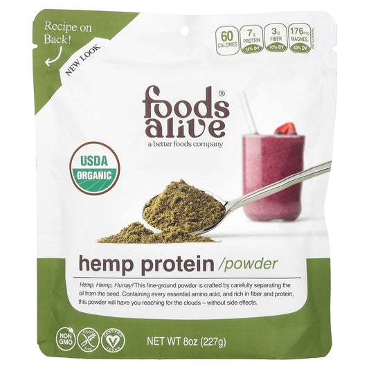 Vegan Organic Hemp Protein Powder by Foods Alive - 8 oz (227g) - Image 1