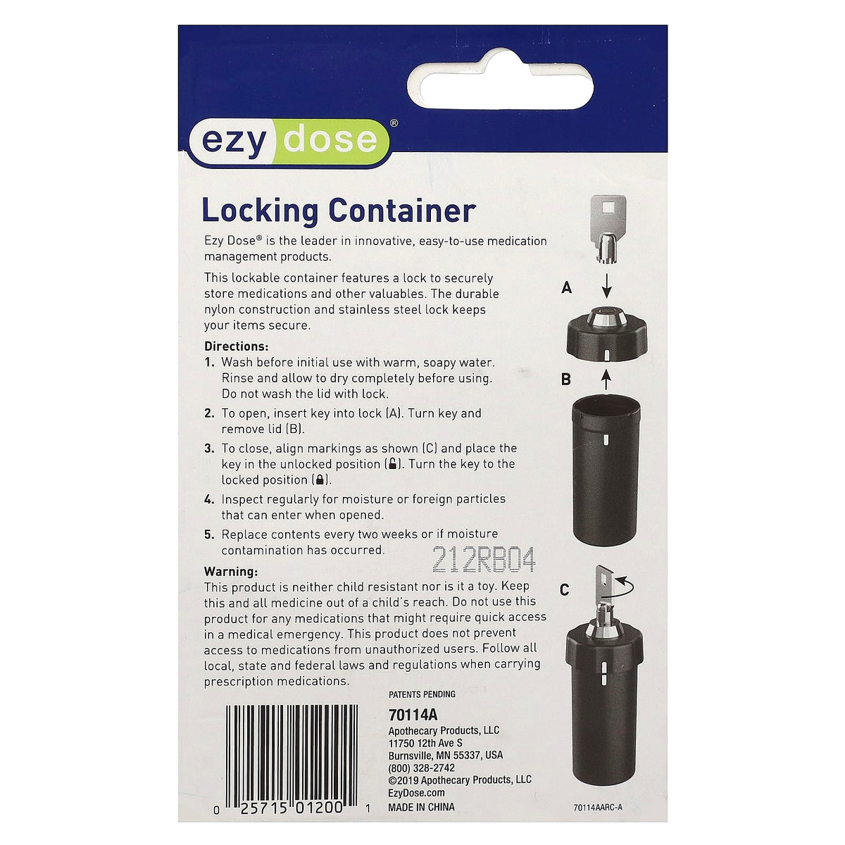Ezy Dose Locking Container for Medications - Secure Storage - Image 2