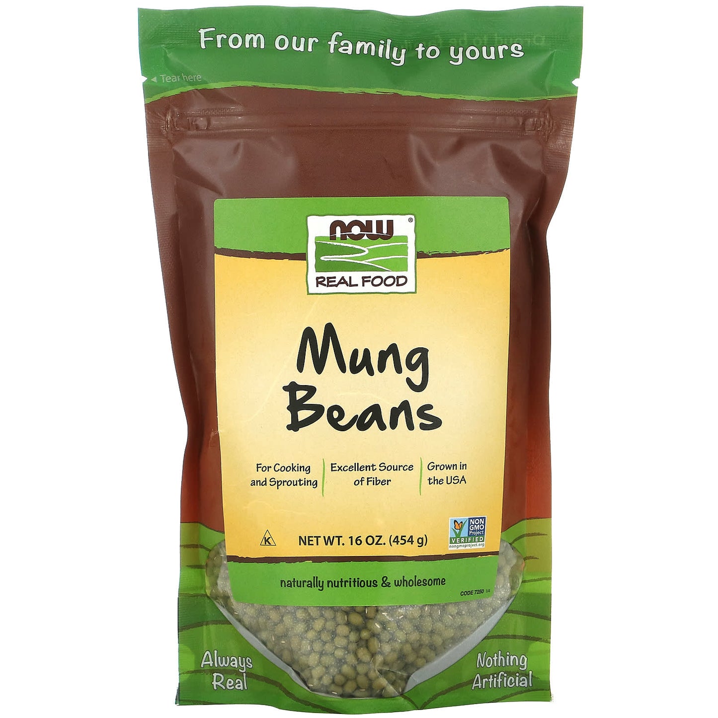 NOW Foods, Real Food, Mung Beans, 16 oz (454 g) - Image 1