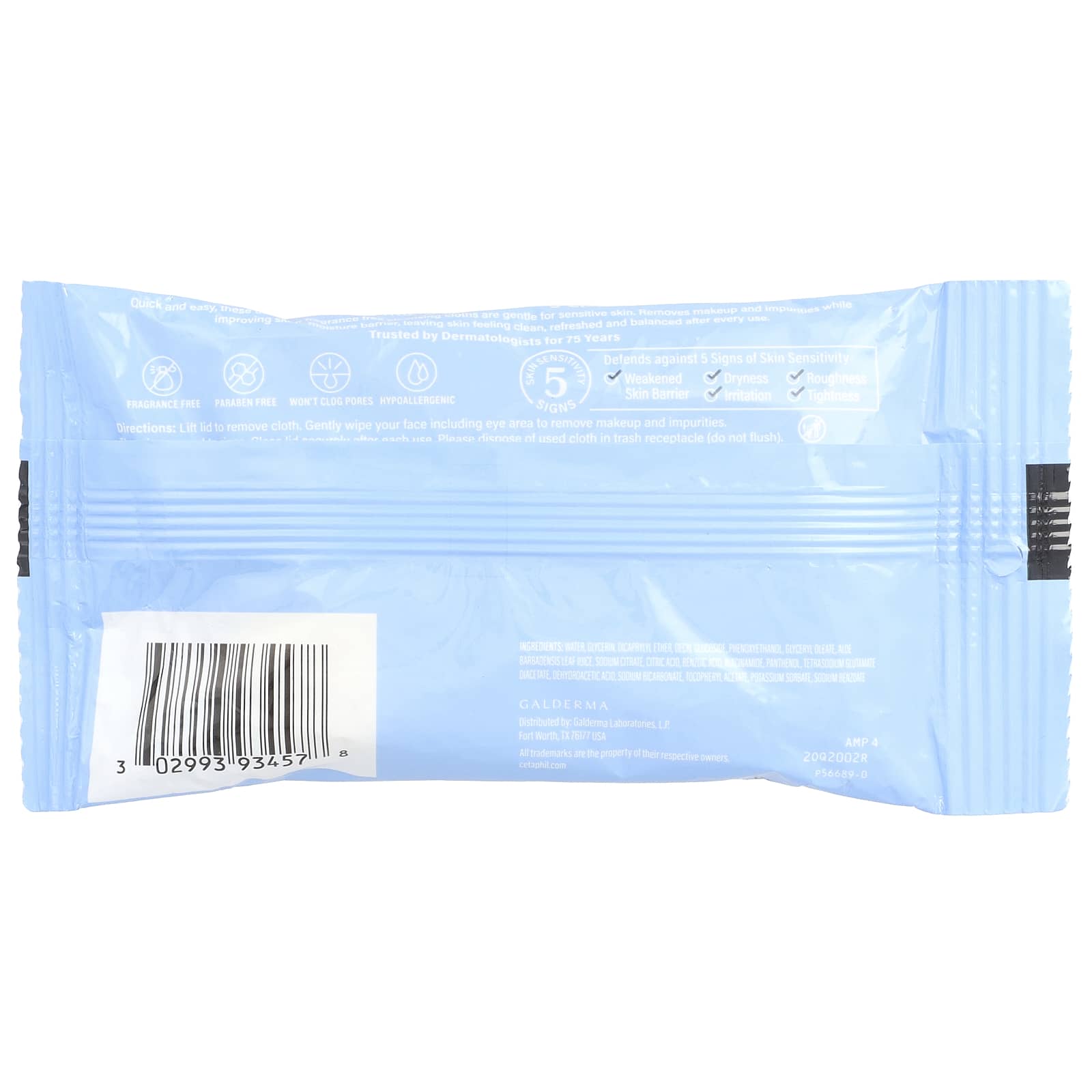 Cetaphil Fragrance-Free Gentle Skin Cleansing Cloths, 10 Pre-Moistened Cloths - Image 2