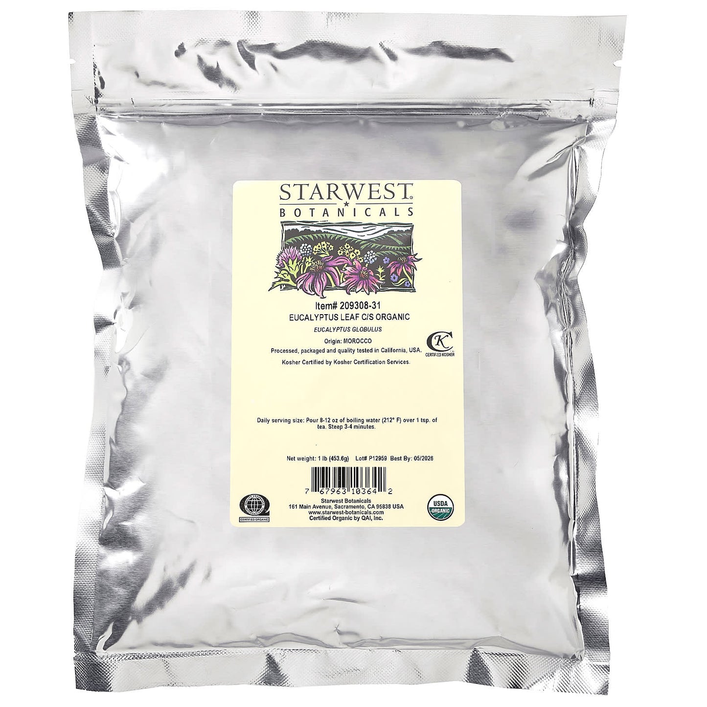 Starwest Botanicals, Organic Eucalyptus Leaf, Cut & Shifted, 1 lb (453.6 g) - Image 2