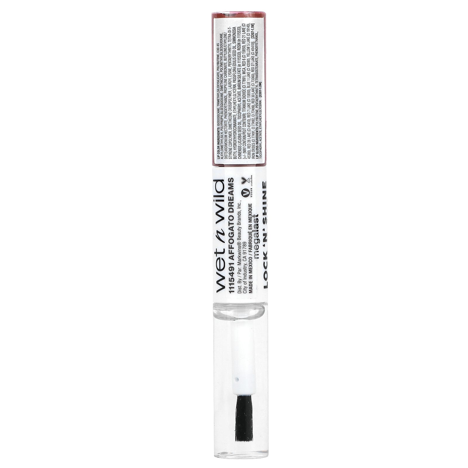 wet n wild, MegaLast, Lock 'N' Shine, Lip Color + Gloss, 1115491 Affogato Dreams, 0.26 fl oz (8 ml) - Image 2