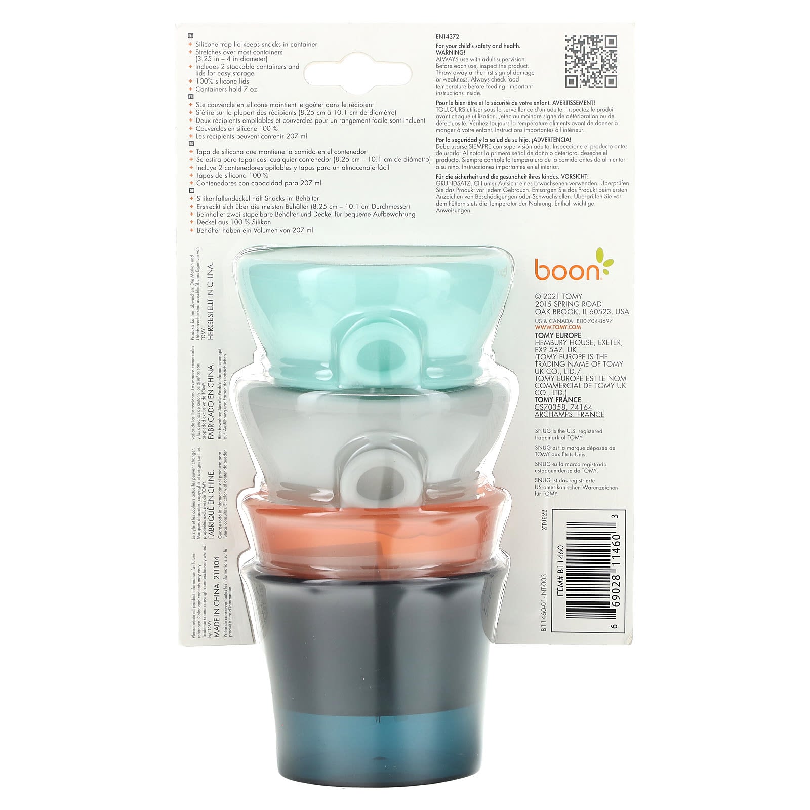 Snug Snack Silicone Lids for Spill-Proof Snacking - 2 Cups & 2 Lids - Image 2