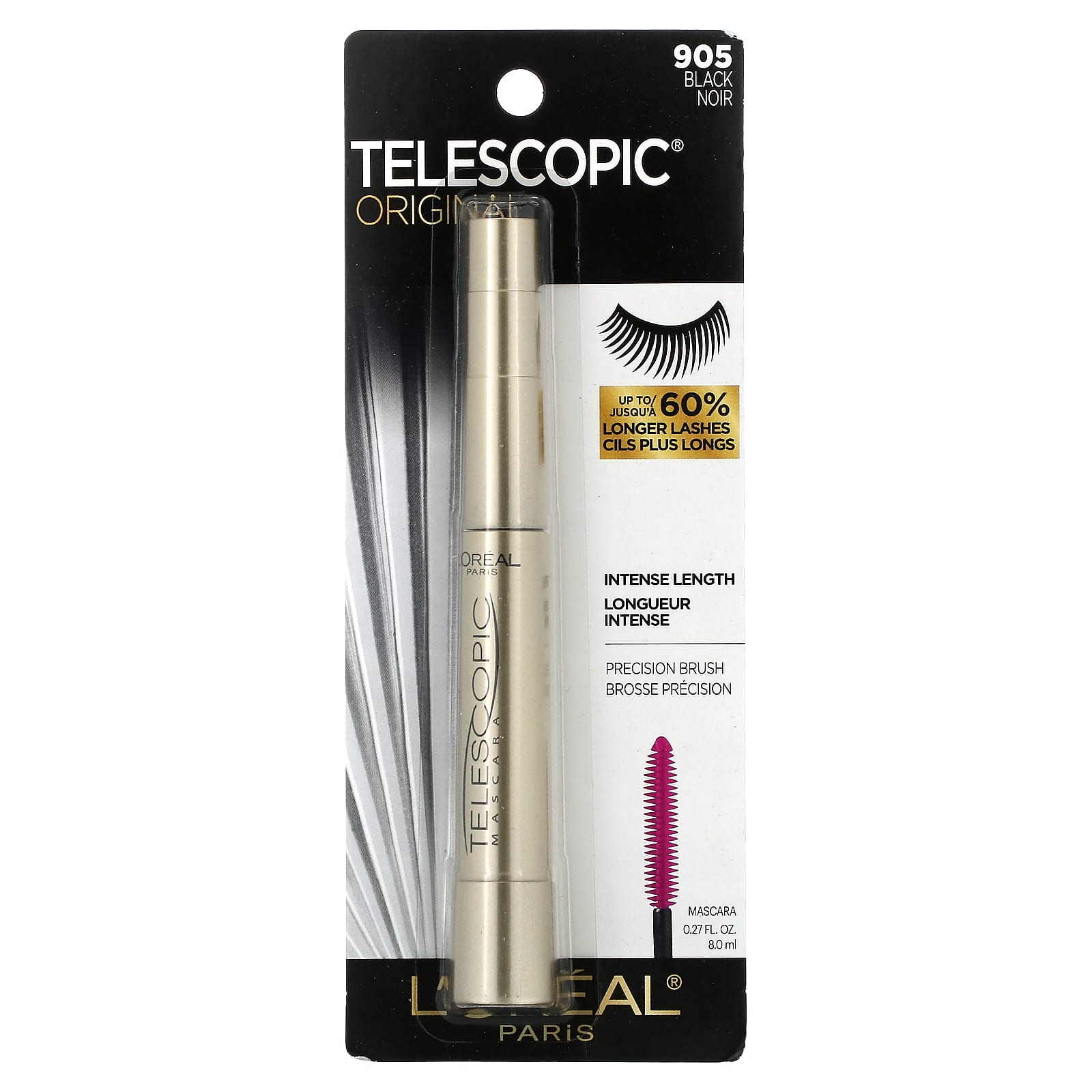 L'Oréal, Telescopic® Original Mascara, 905 Black, 0.27 fl oz (8 ml) - Image 2