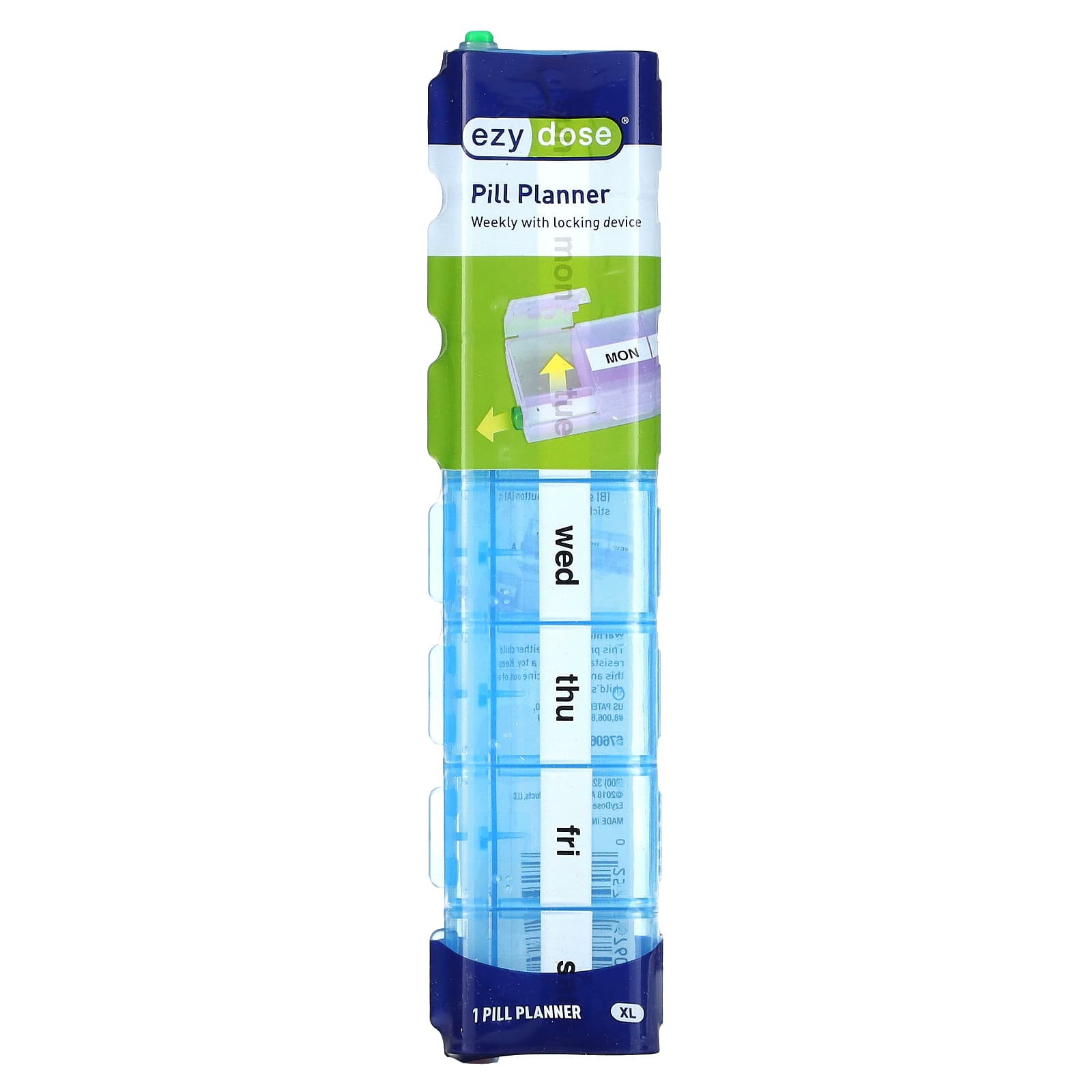 Weekly Pill Planner with Locking Device by Ezy Dose - XL Size - Image 1