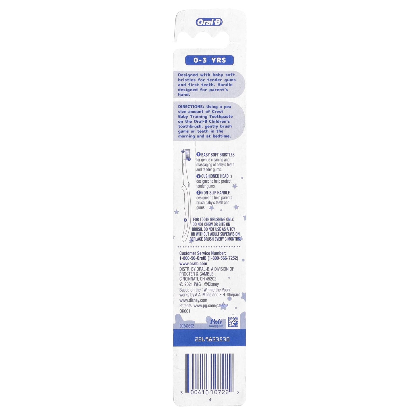 Oral-B, Toothbrush, Extra Soft, 0-3 Years, Disney Baby, 1 Toothbrush - Image 2