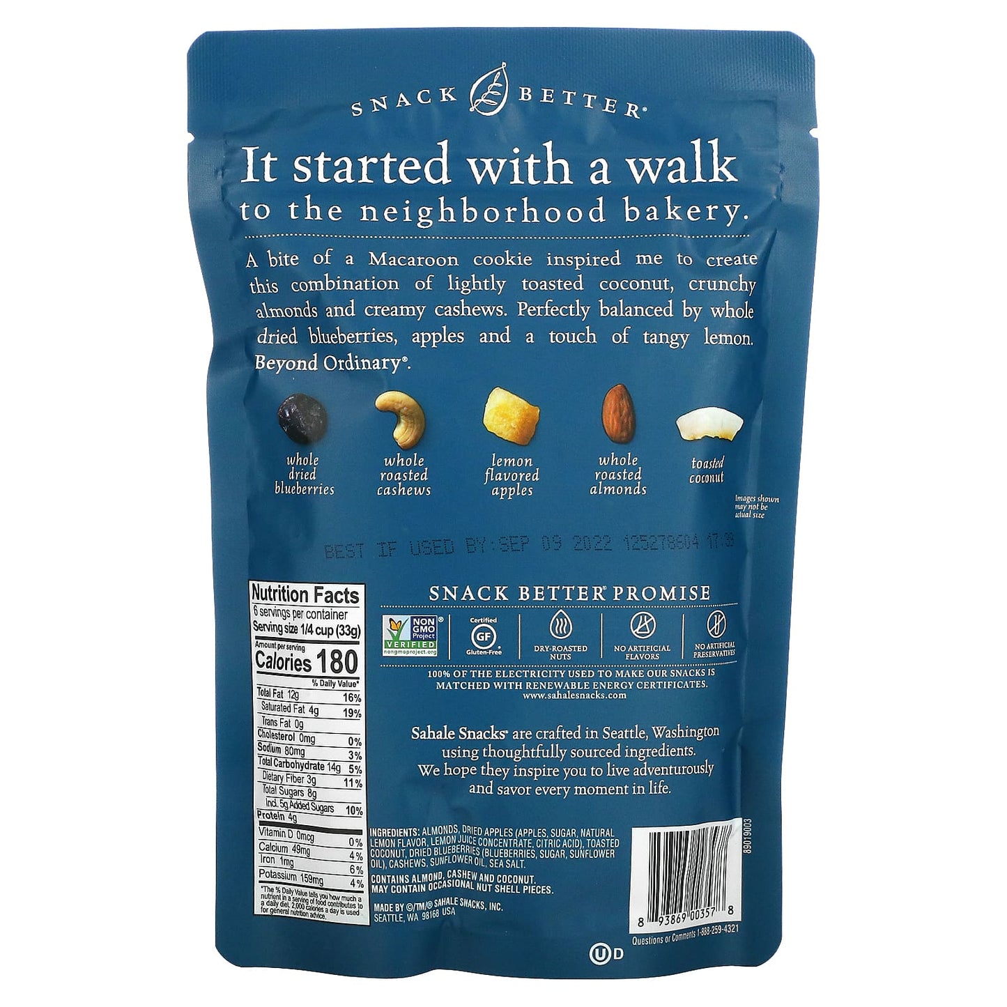 Sahale Snacks, Almond Trail Mix, Berry Macaroon, 7 oz (198 g) - Image 2