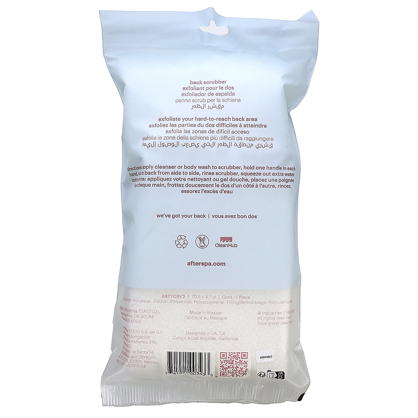 Back Scrubber for Exfoliating & Cleansing by AfterSpa - Perfect for Sensitive Skin - Image 2