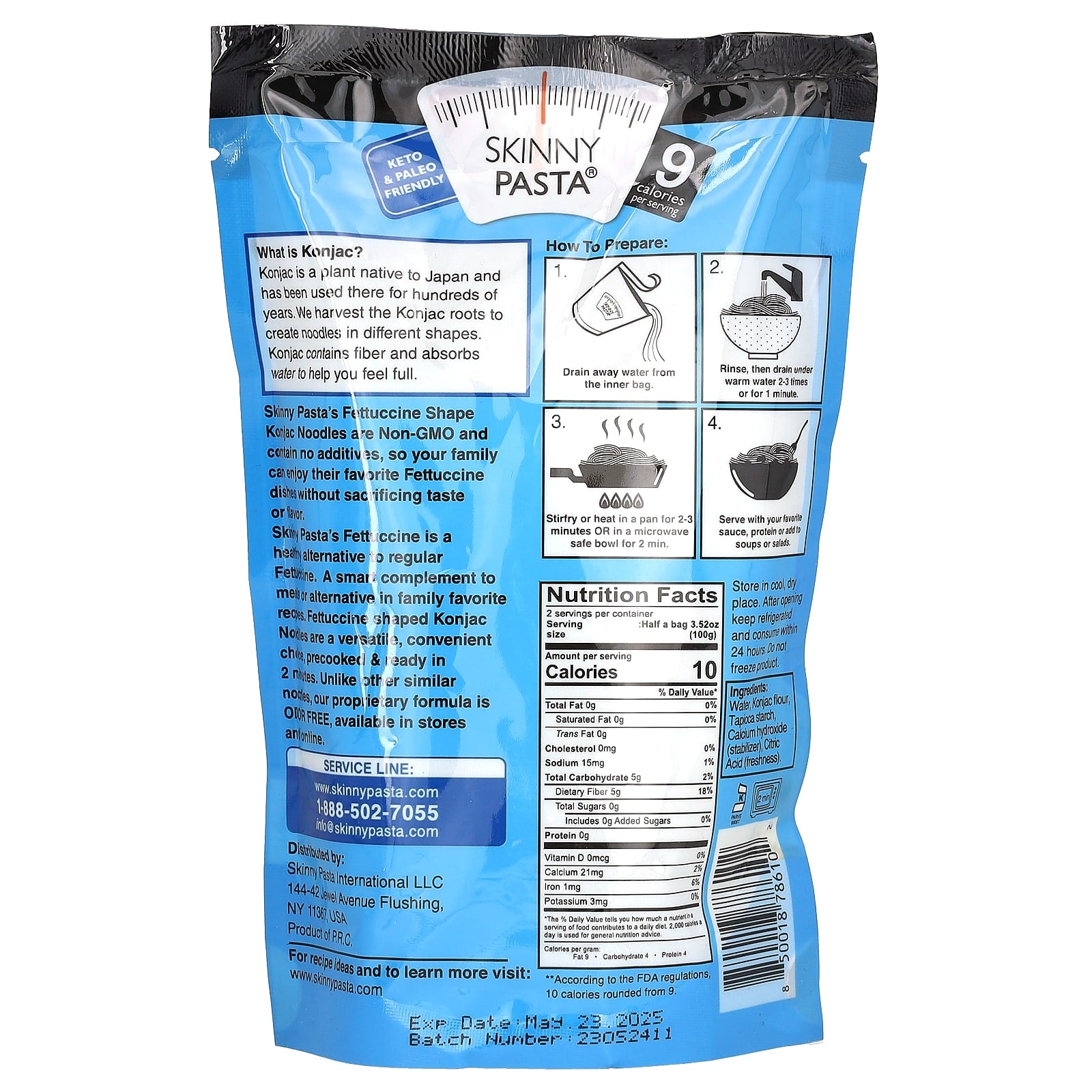 Skinny Pasta, Fettuccine Shape, Konjac, 9.52 oz (270 g) - Image 2