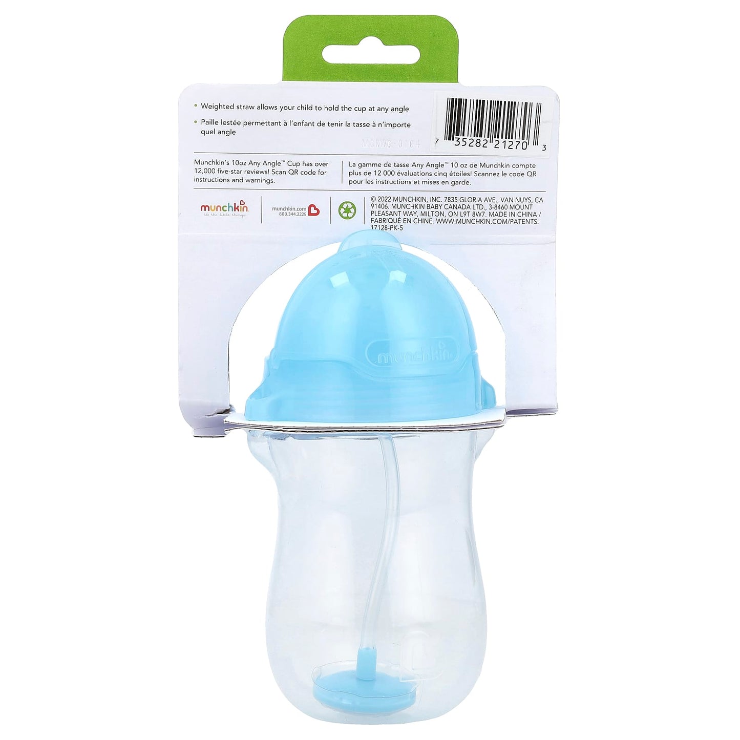 Munchkin, Any Angle™, Weighted Straw Cup, 12 Months+, Light Blue, 10 oz (296 ml) - Image 2