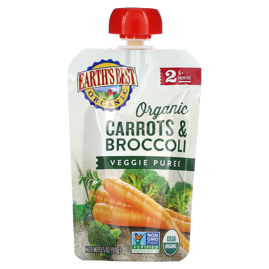 Earth's Best Organic Carrot & Broccoli Baby Food Puree, 3.5 oz - Image 1