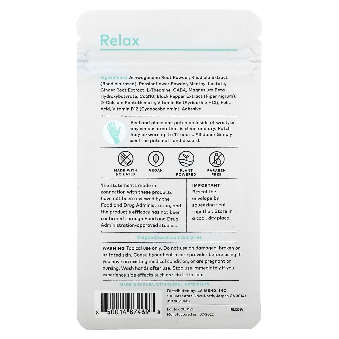 The Good Patch, Relax , 4 Patches - Image 2