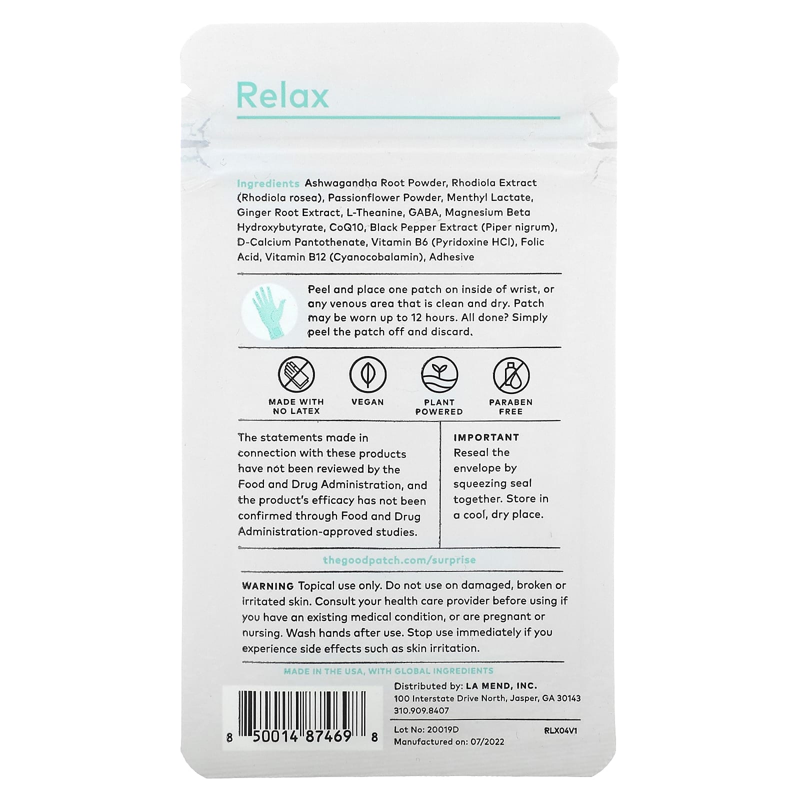 The Good Patch, Relax , 4 Patches - Image 2