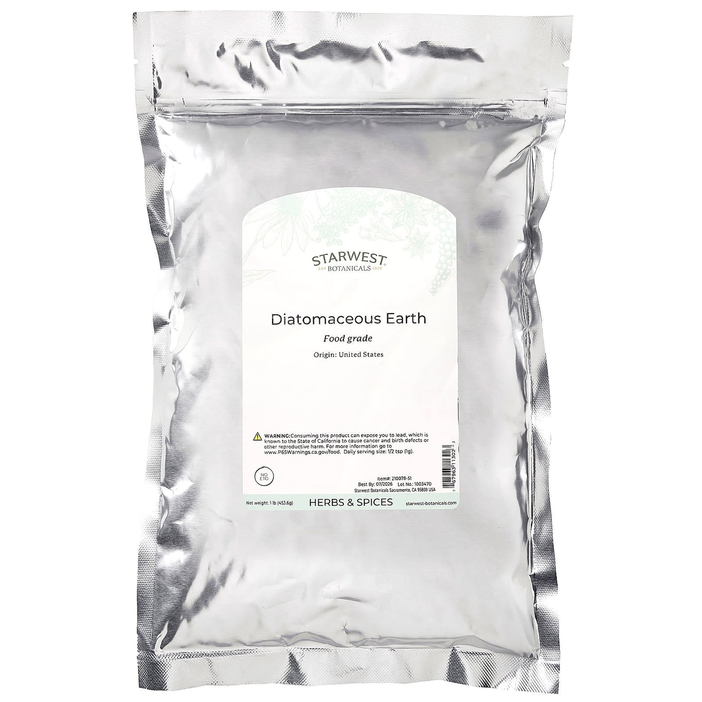 Starwest Botanicals, Diatomaceous Earth , 1 lb (453.6 g) - Image 2