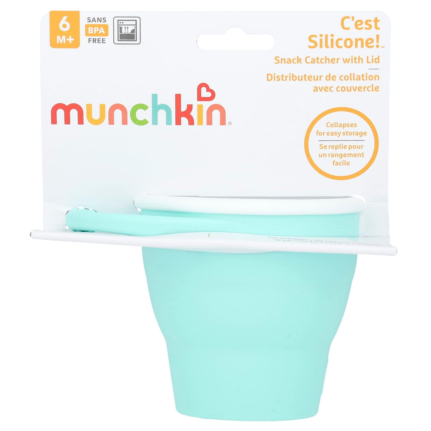 Munchkin, C'est Silicone!™, Snack Catcher With Lid, 6 Months+, Mint, 1 Count - Image 1