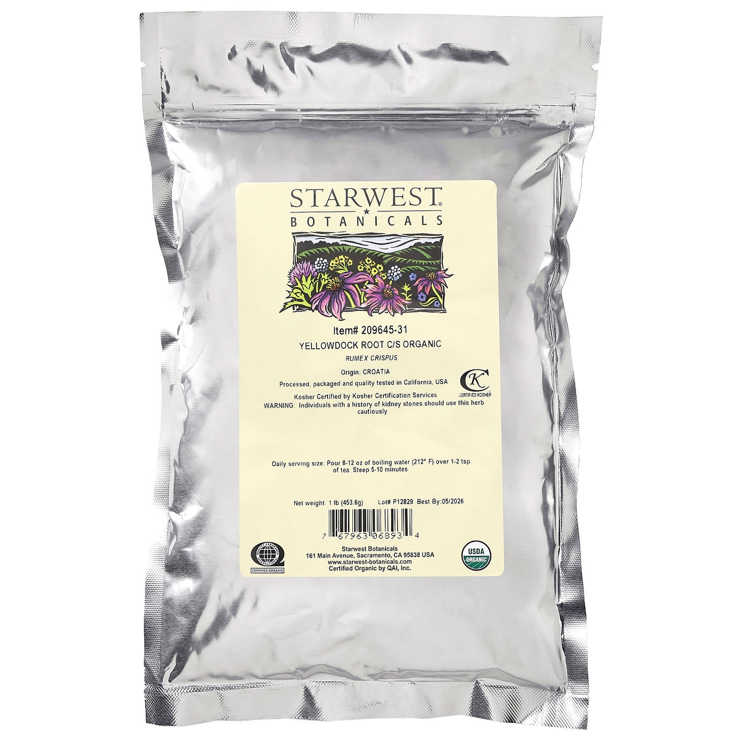 Starwest Botanicals, Organic Yellowdock Root, Cut & Shifted, 1 lb (453.6 g) - Image 2