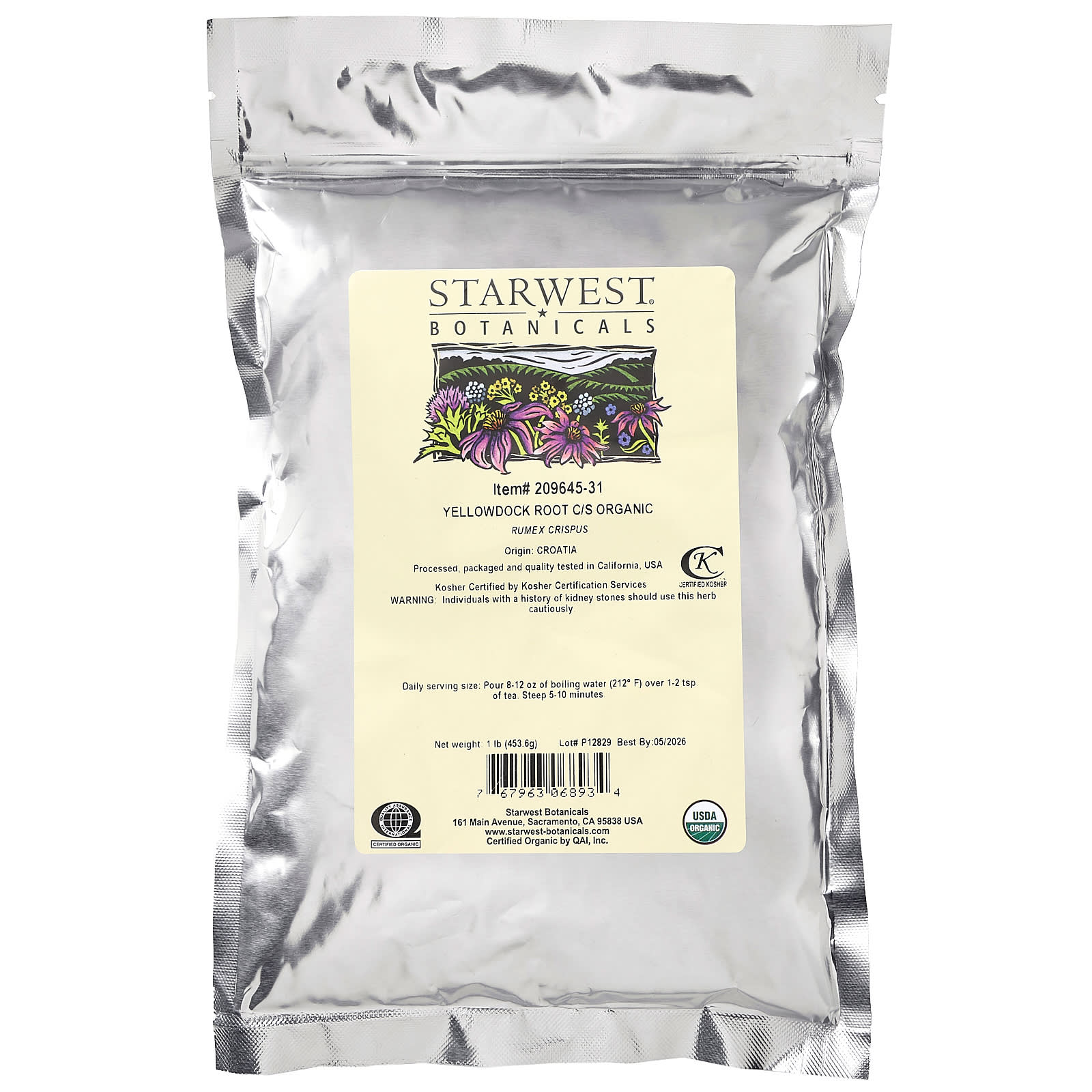 Starwest Botanicals, Organic Yellowdock Root, Cut & Shifted, 1 lb (453.6 g) - Image 2