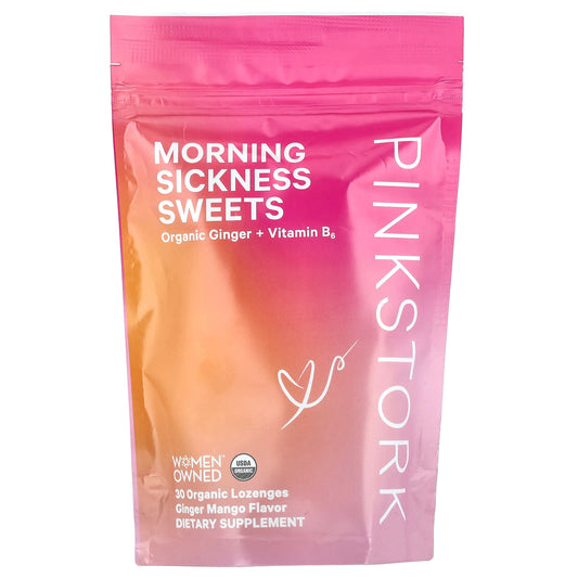 Pink Stork, Morning Sickness Sweets, Ginger Mango, 30 Organic Lozenges - Image 1
