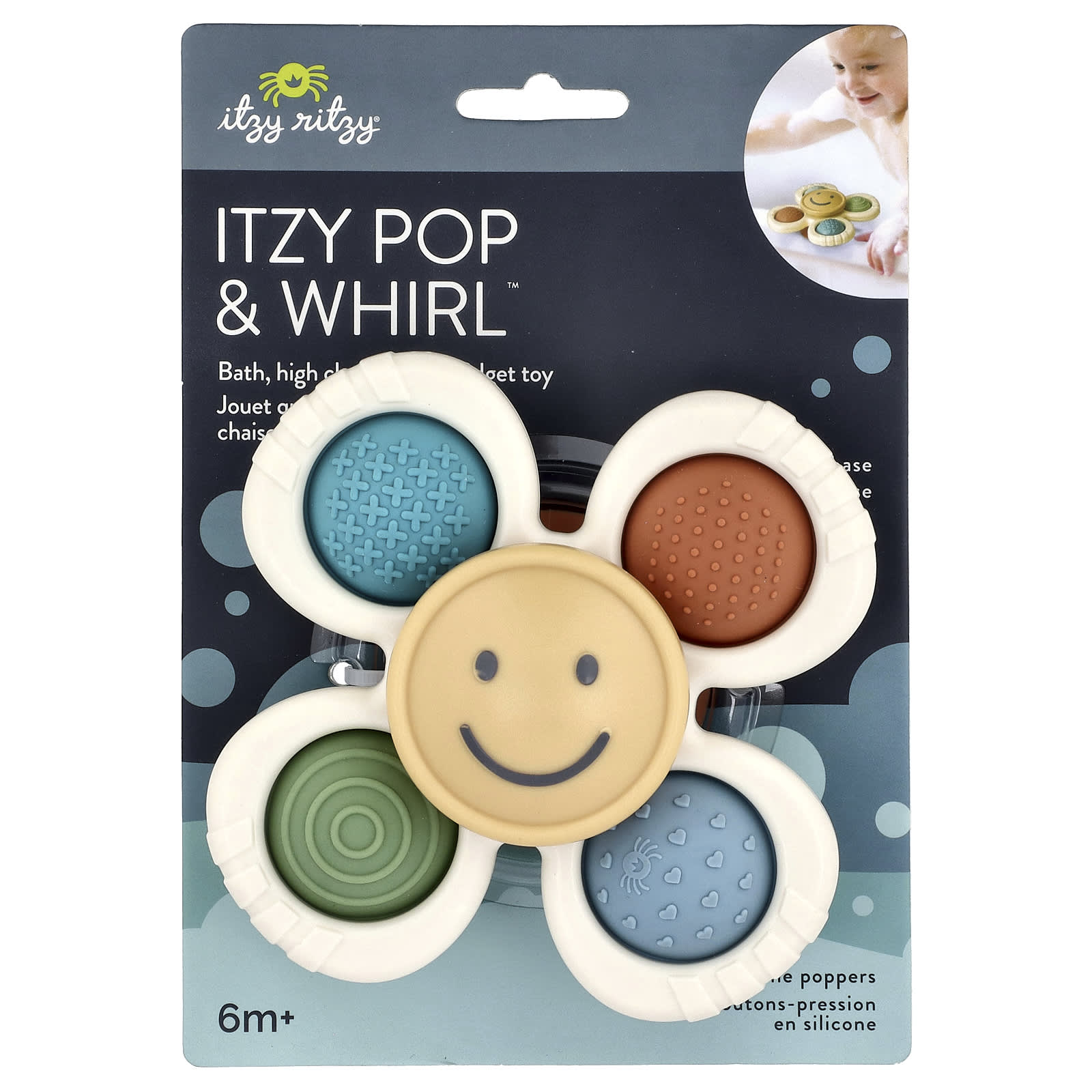 Itzy Ritzy Fidget Toy for Kids, Itzy Pop & Whirl, Sensory Play - Image 1