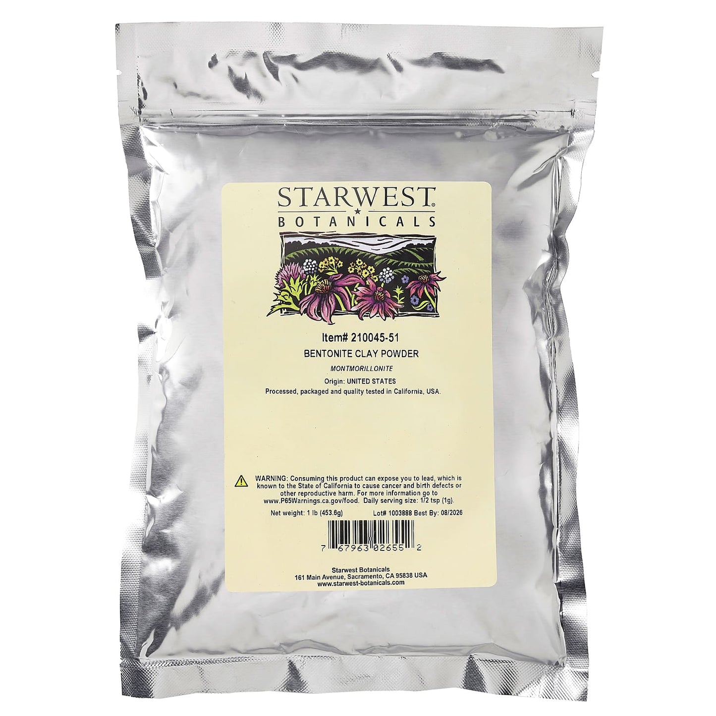 Starwest Botanicals, Bentonite Clay Powder, 1 lb (453.6 g) - Image 2