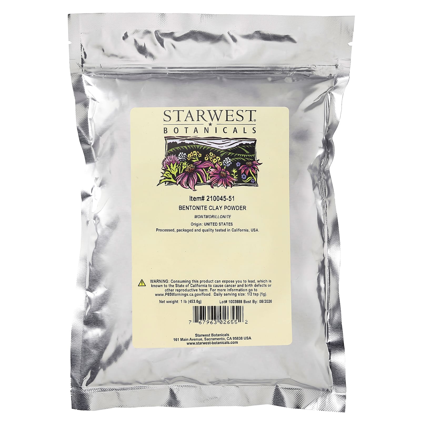 Starwest Botanicals, Bentonite Clay Powder, 1 lb (453.6 g) - Image 2