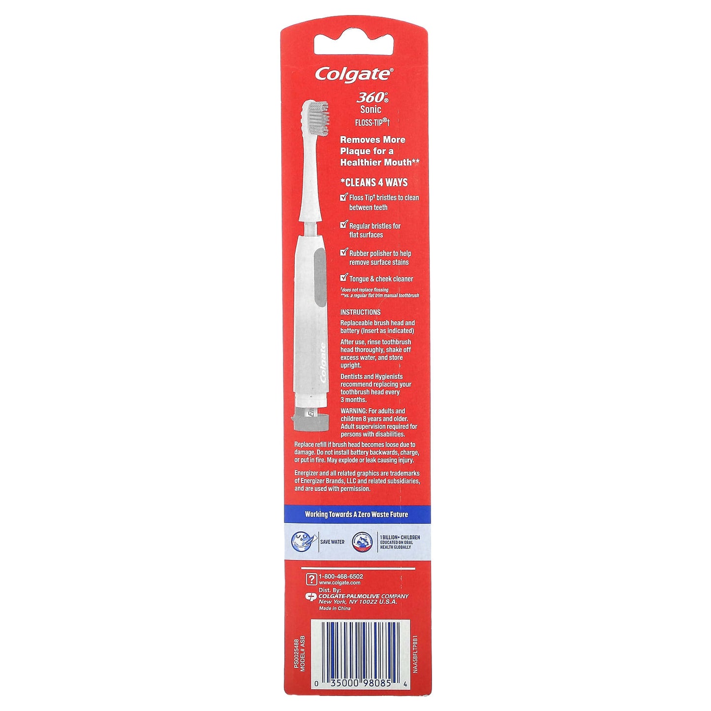 Colgate 360 Sonic Floss-Tip Toothbrush - Effective Oral Care - Image 2