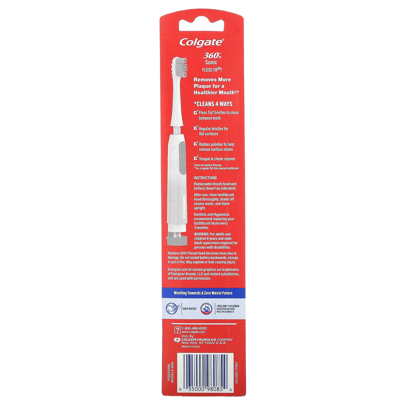 Colgate 360 Sonic Floss-Tip Toothbrush - Effective Oral Care - Image 2