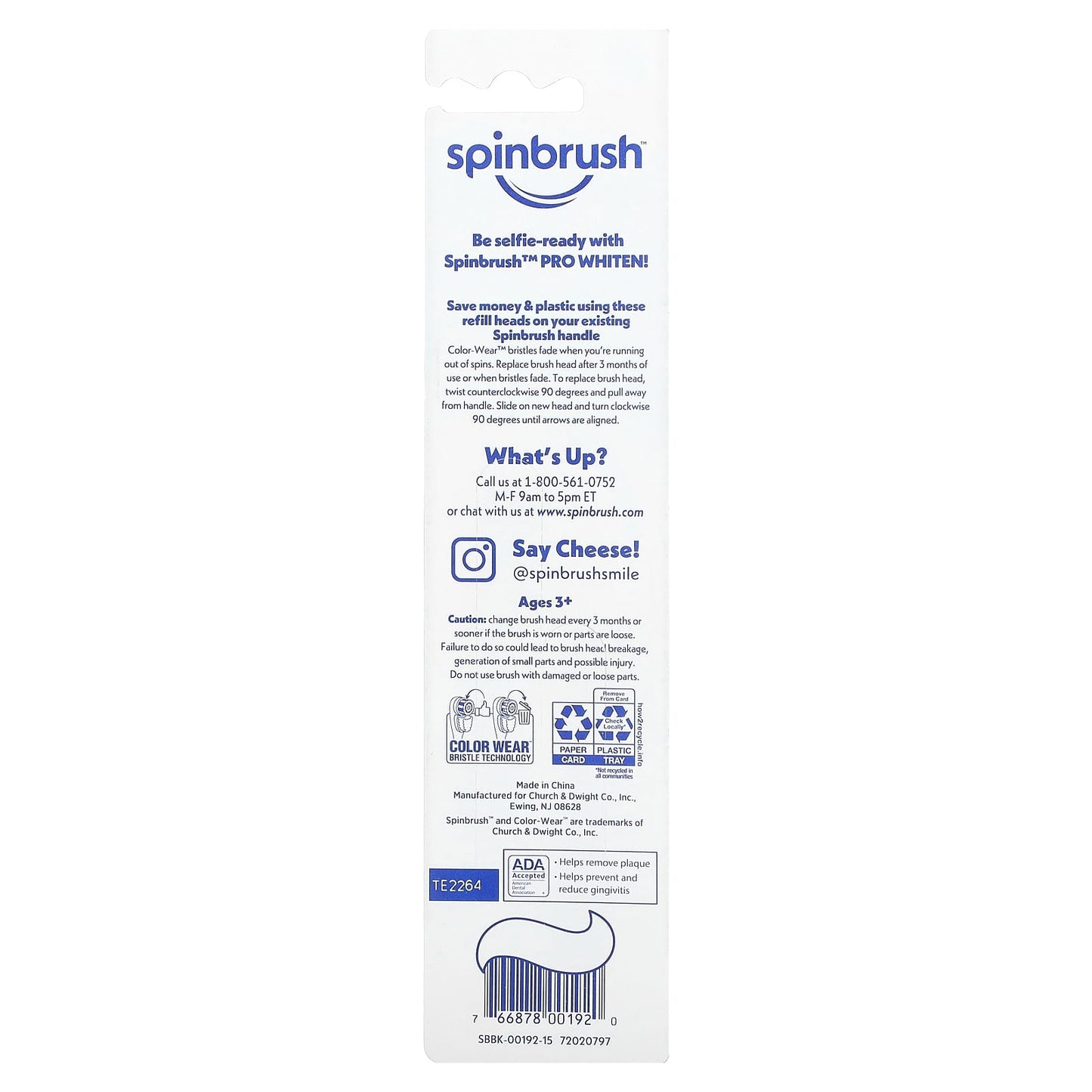 Spinbrush, Pro Whiten, Replacement Heads, Soft Bristles, 3y+, 2 Brush Heads - Image 2